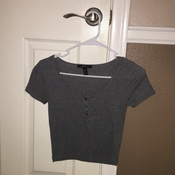 Gray Crop Top - Picture 2 of 3